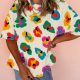 Apricot Leopard Drop Shoulder Oversize Tee