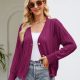 Button Down Ribbed Trim Cardigan