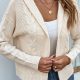 Cable-Knit Dropped Shoulder Hooded Cardigan