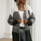 Color Block Chunky Knit Sweater Cardigan