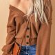 Exposed Seam Button Down Cardigan