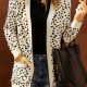 Full Size Printed Long Sleeve Cardigan with Pocket