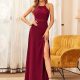 Halter Neck Wholesale Chiffon Evening Dresses With Embroidery